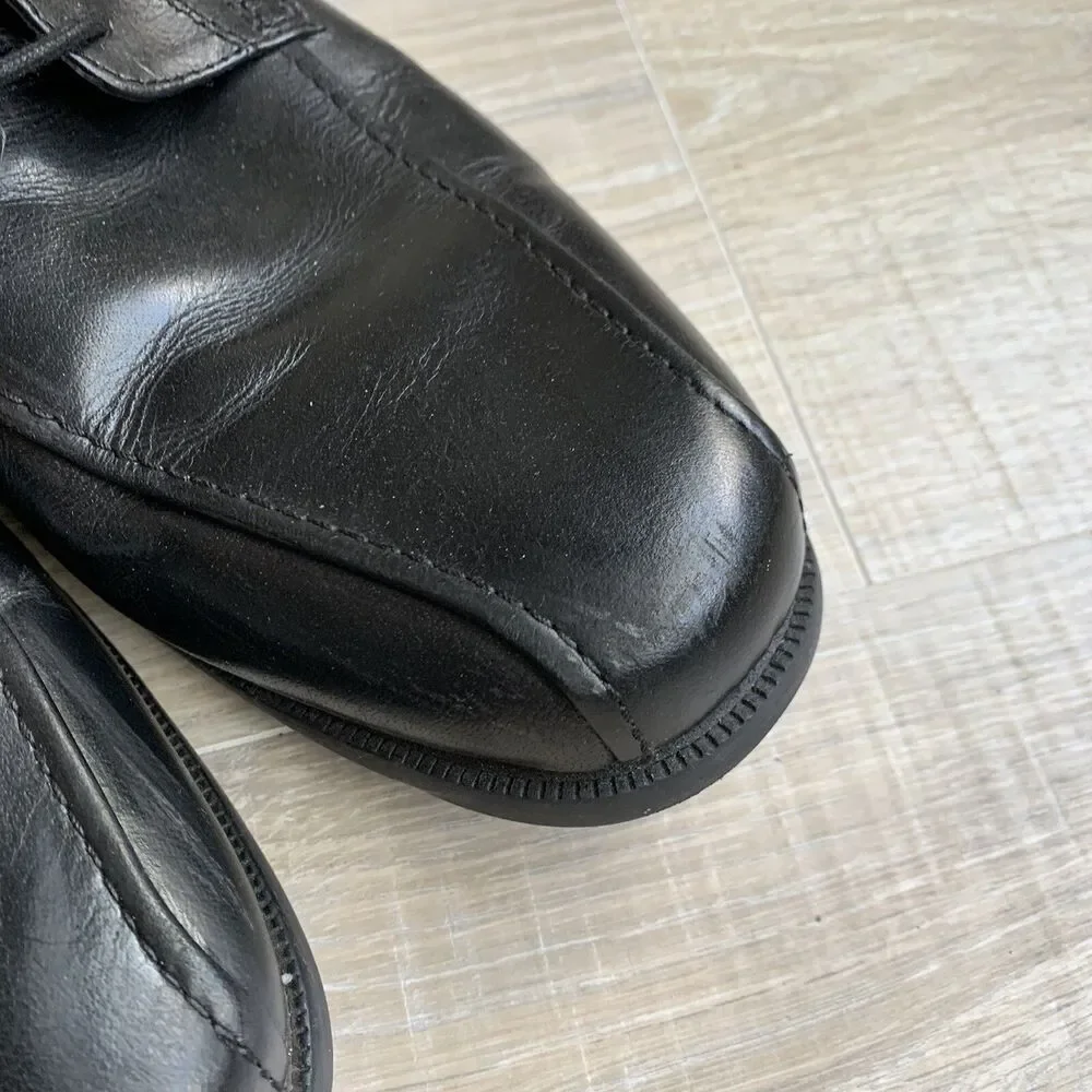 Clarks Collection Mens Dress Comfort Shoes Sz 10 Black Leather Bicycle Toe Lace
